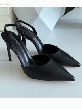TONY BIANCO Alexis Slingback Genuine Leather Pump in Black Como - Size 10